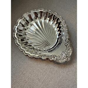 Vintage Silver Plated Seashell Scalloped Dish